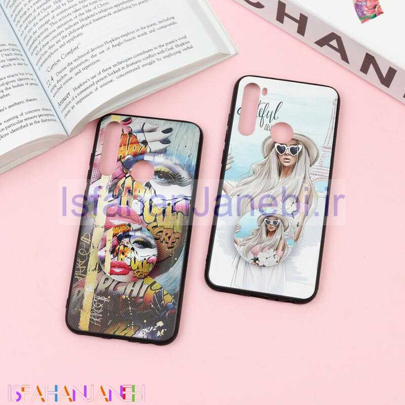 اصفهان جانبی-قاب فانتزی برجسته + پاپ سوکت طرح دختر Xiaomi Redmi Note 8 سری F