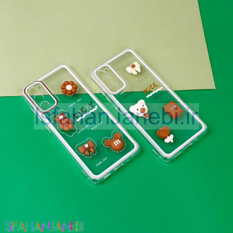 اصفهان جانبی-قاب عروسکی خرس بیسکویتی محافظ لنزدار Samsung Galaxy S20 FE