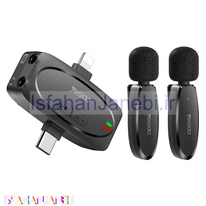 اصفهان جانبی-میکروفون یقه ای بی سیم Yesido KR15 Type-C / Lightning