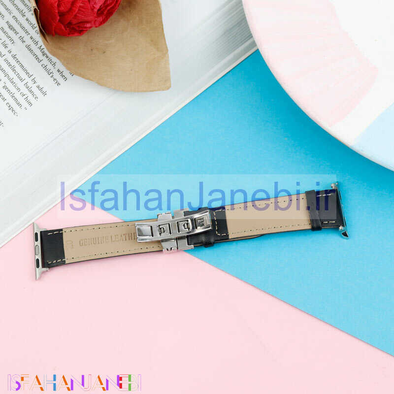 اصفهان جانبی-بند اپل واچ چرمی 38/40mm سگکی مشکی