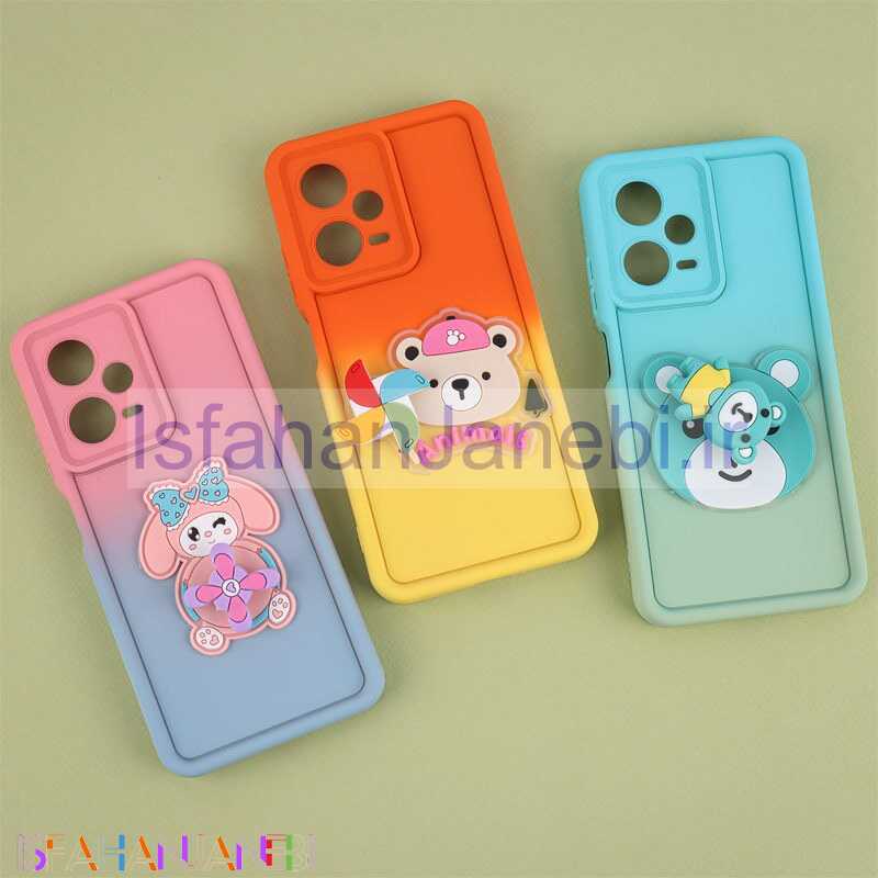 اصفهان جانبی-قاب سیلیکونی شیائومی Redmi Note 12 Pro 5G اسپینردار محافظ لنزدار دورنگ