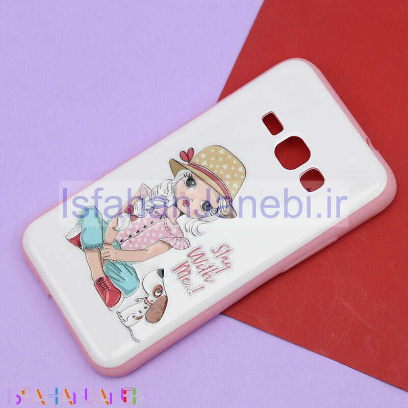 اصفهان جانبی-قاب فانتزی برجسته صورتی طرح دختر سامسونگ J1 2016
