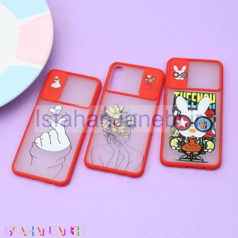 اصفهان جانبی-قاب محافظ لنز دار کشویی طرحدار قرمز Samsung A30s / A50s