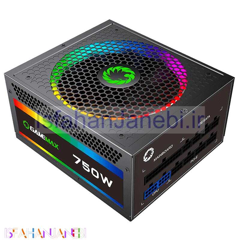 اصفهان جانبی-پاور ماژولار گیم مکس GameMax RGB750 Rainbow Gold 750W