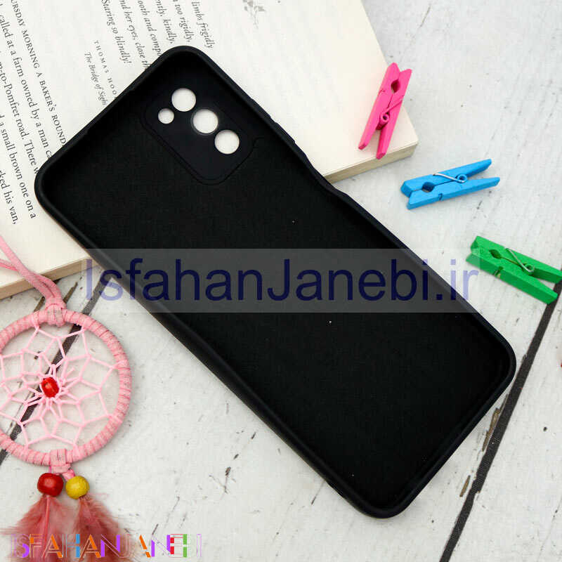 اصفهان جانبی-قاب سیلیکونی مشکی طرح Nike + پاپ سوکت Samsung Galaxy A03s