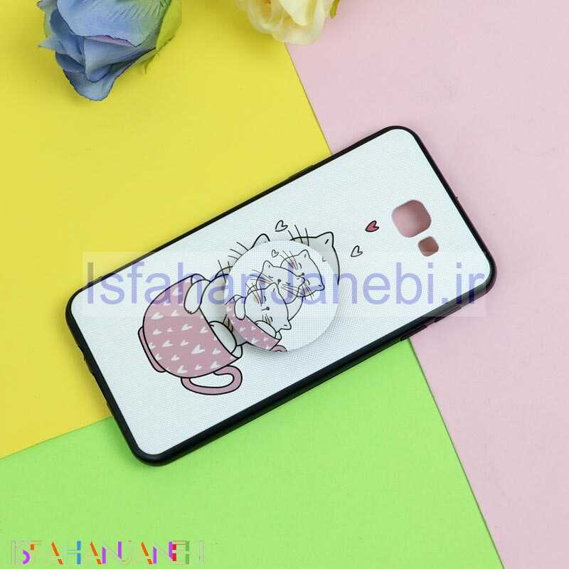 اصفهان جانبی-قاب فانتزی برجسته + پاپ سوکت طرح گربه سامسونگ J5 Prime سری D