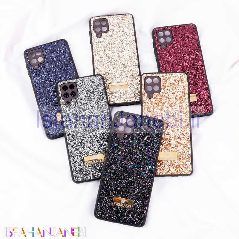 اصفهان جانبی-قاب شاینی Swarovski سامسونگ Galaxy A12 محافظ لنزدار