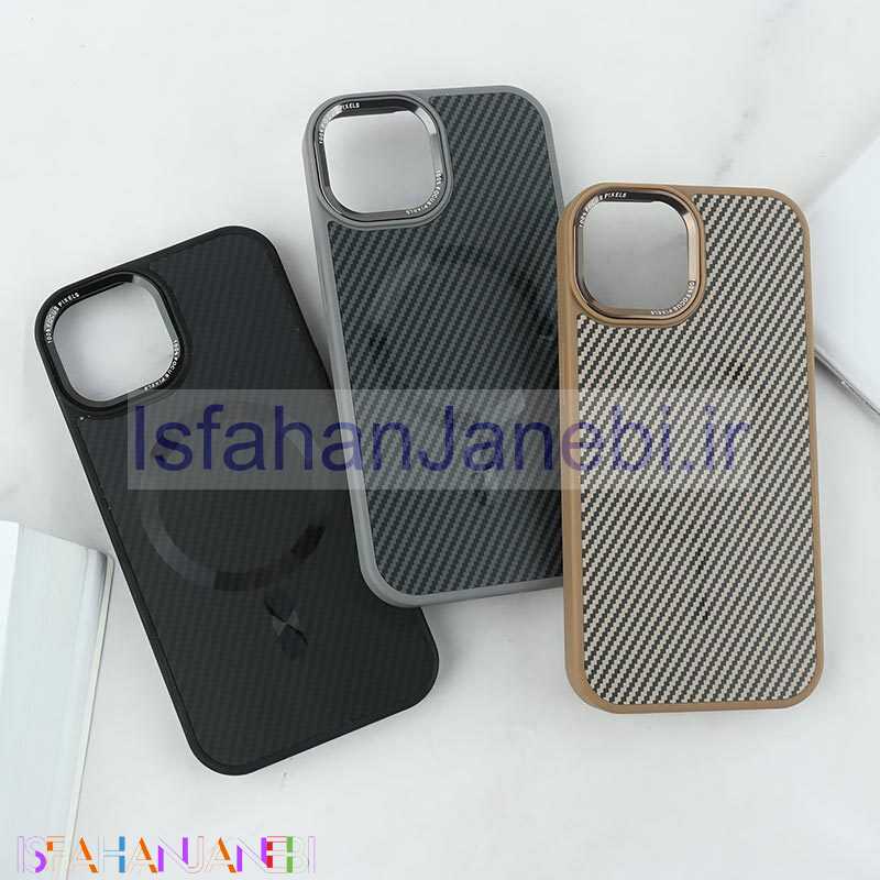 اصفهان جانبی-قاب مگ سیف هاشور دار Focus Pixels آیفون iPhone 15