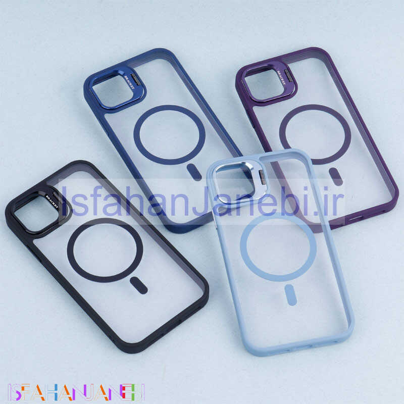 اصفهان جانبی-قاب PC مگ سیف استندشو با محافظ لنز رینگی Bracket آیفون iPhone 11
