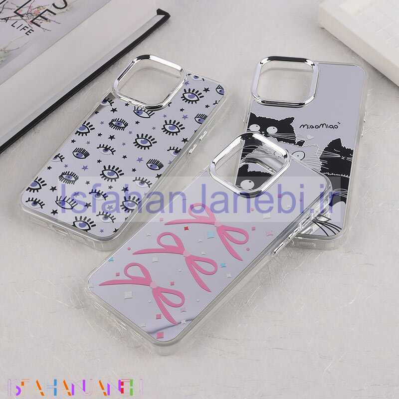 اصفهان جانبی-قاب آینه ای آیفون iPhone 13 Pro Max طرح دار دور محافظ متال