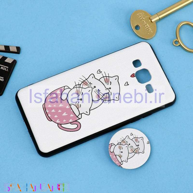 اصفهان جانبی-قاب فانتزی برجسته + پاپ سوکت طرح گربه سامسونگ J2 Prime سری D