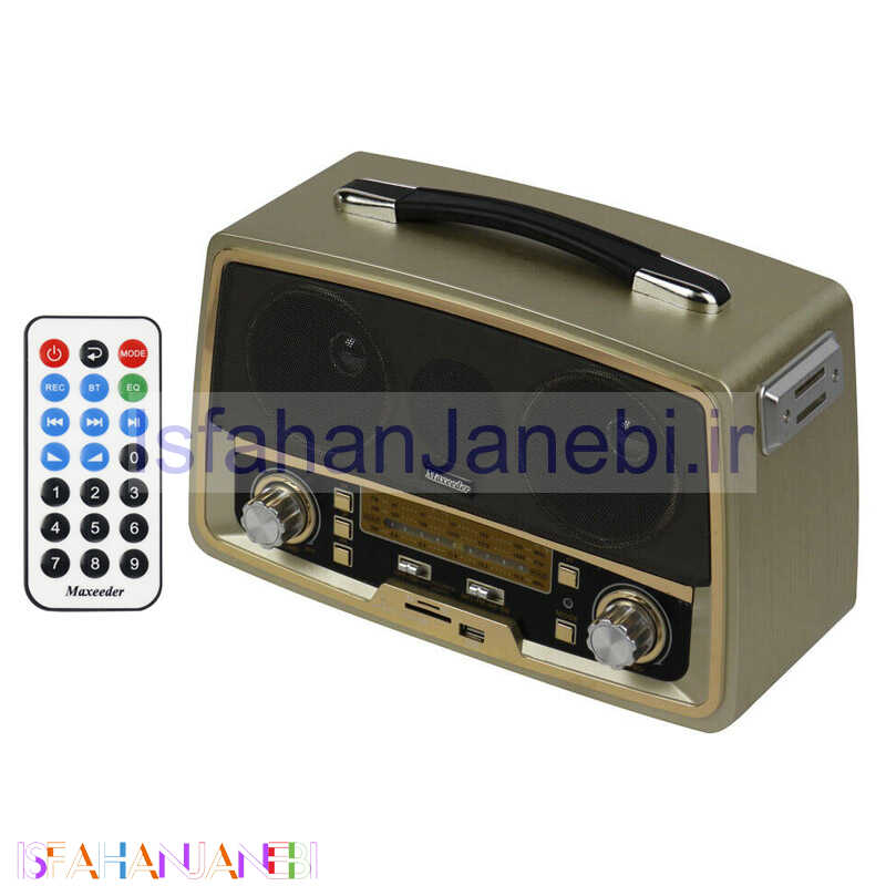 اصفهان جانبی-رادیو اسپیکر بلوتوثی رم و فلش خور Maxeeder MX-RA1213 AM08 + ریموت کنترل