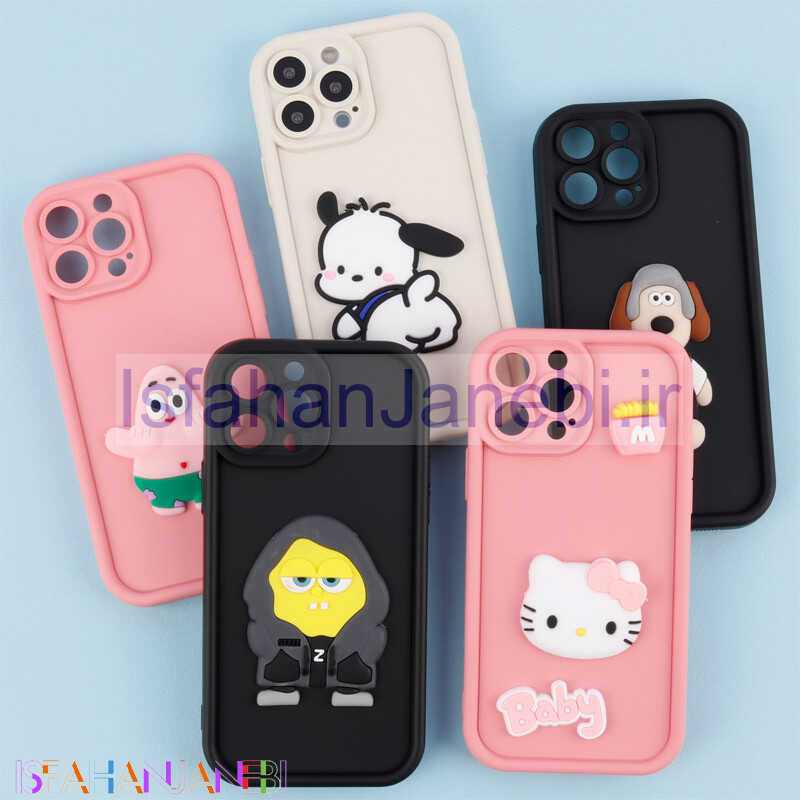 اصفهان جانبی-قاب سیلیکونی Fashion Case عروسک برجسته محافظ لنزدار iPhone 13 Pro Max
