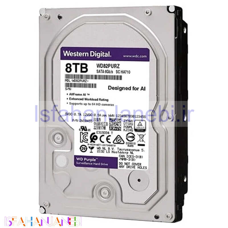 اصفهان جانبی-هارد اینترنال وسترن دیجیتال Western Digital Purple WD80PURX 8TB
