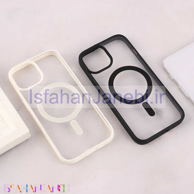 اصفهان جانبی-قاب PC مگ سیف آیفون iPhone 15 دور رنگی