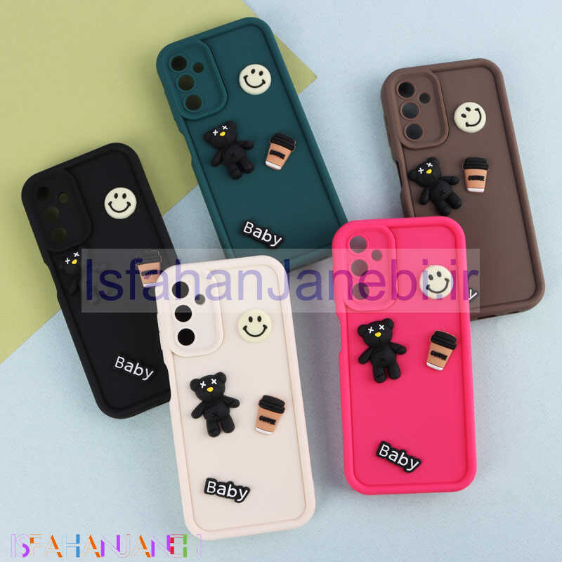 اصفهان جانبی-قاب سیلیکونی Fashion Case عروسک برجسته ریز محافظ لنزدار Samsung Galaxy A14 4G / A14 5G
