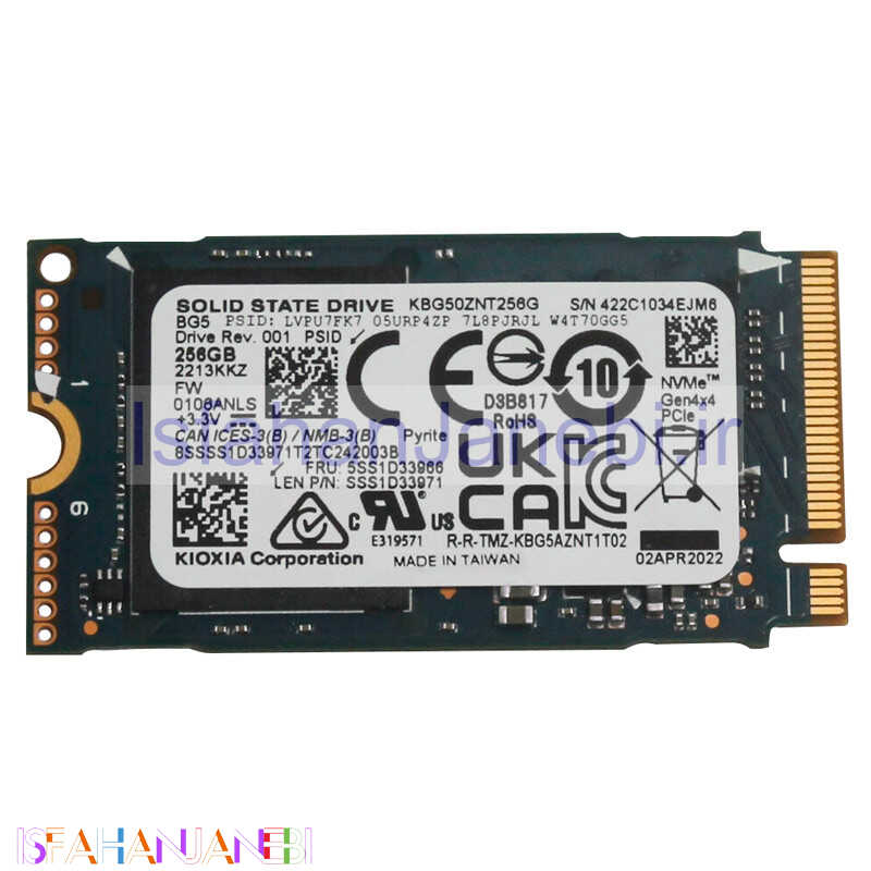 اصفهان جانبی-حافظه SSD کیوکسیا Kioxia BG5 KBG50ZNT256G 256GB M.2 استوک