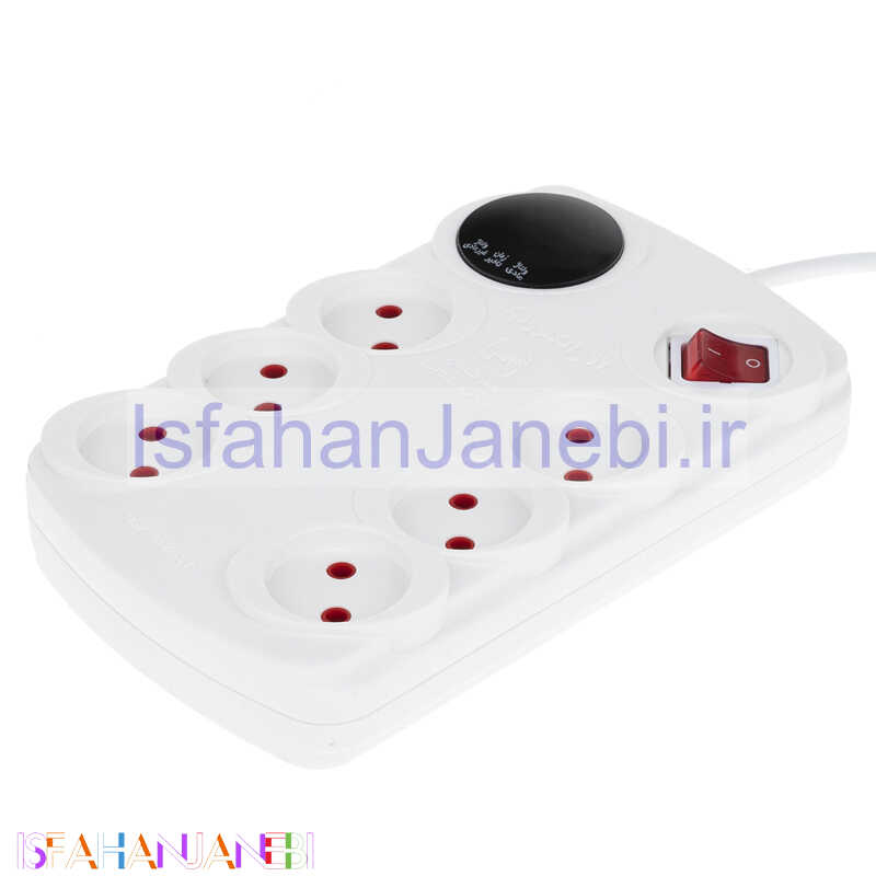 اصفهان جانبی-محافظ برق صوتی تصویری 6 خانه بدون ارت آفر الکترونیک مدل OR-318 با کابل 5 متری