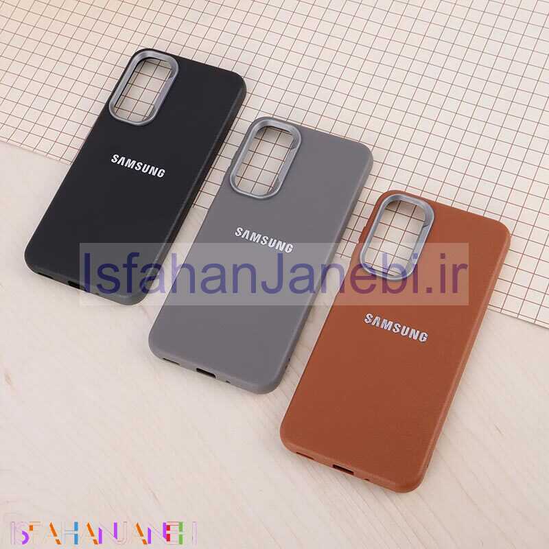 اصفهان جانبی-قاب چرمی ژله ای Leather سامسونگ Galaxy A16 4G / A16 5G لوگو متال