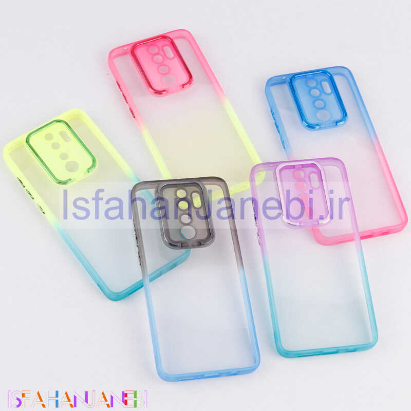اصفهان جانبی-قاب ضد ضربه استند شو دور رنگی محافظ لنزدار Xiaomi Redmi Note 8 Pro