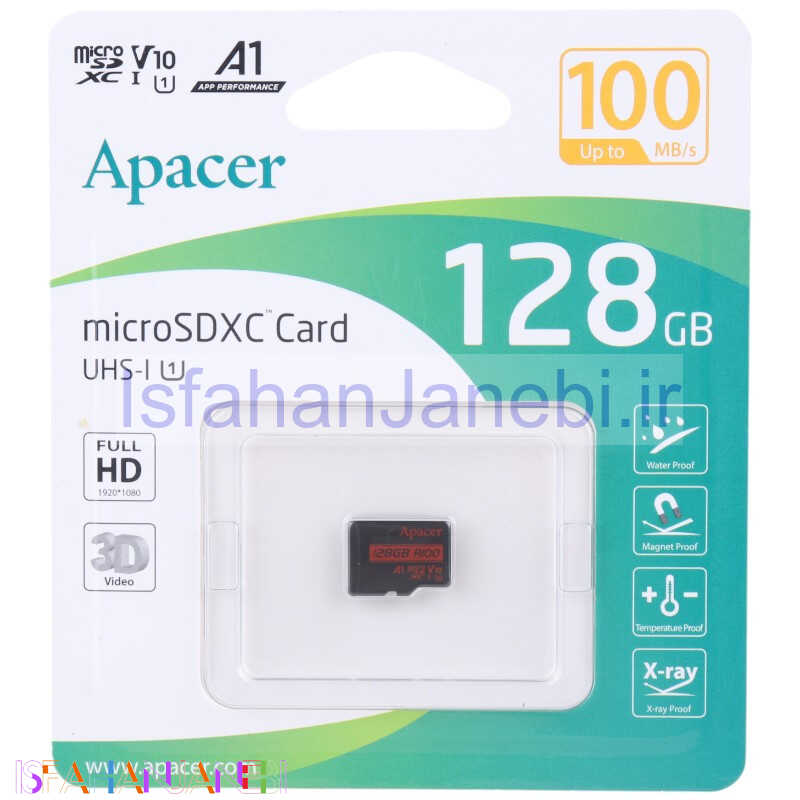 اصفهان جانبی-رم میکرو 128 گیگ اپیسر Apacer Rioo A1 V10 U1 C10 100MB/s
