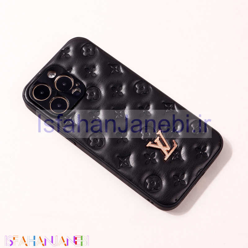 اصفهان جانبی-قاب پافر چرمی LV محافظ لنزدار iPhone 14 Pro Max
