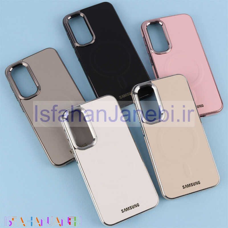 اصفهان جانبی-قاب چرمی مگ سیف سامسونگ Galaxy S23 FE 5G دور لنز براق