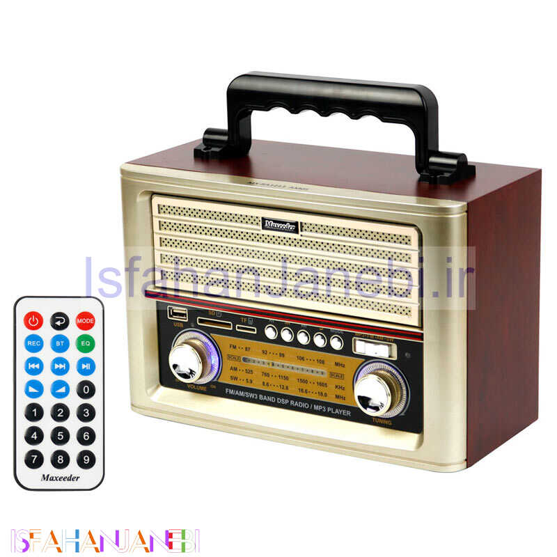 اصفهان جانبی-رادیو اسپیکر بلوتوثی رم و فلش خور Maxeeder MX-RA1213 AM05 + ریموت کنترل