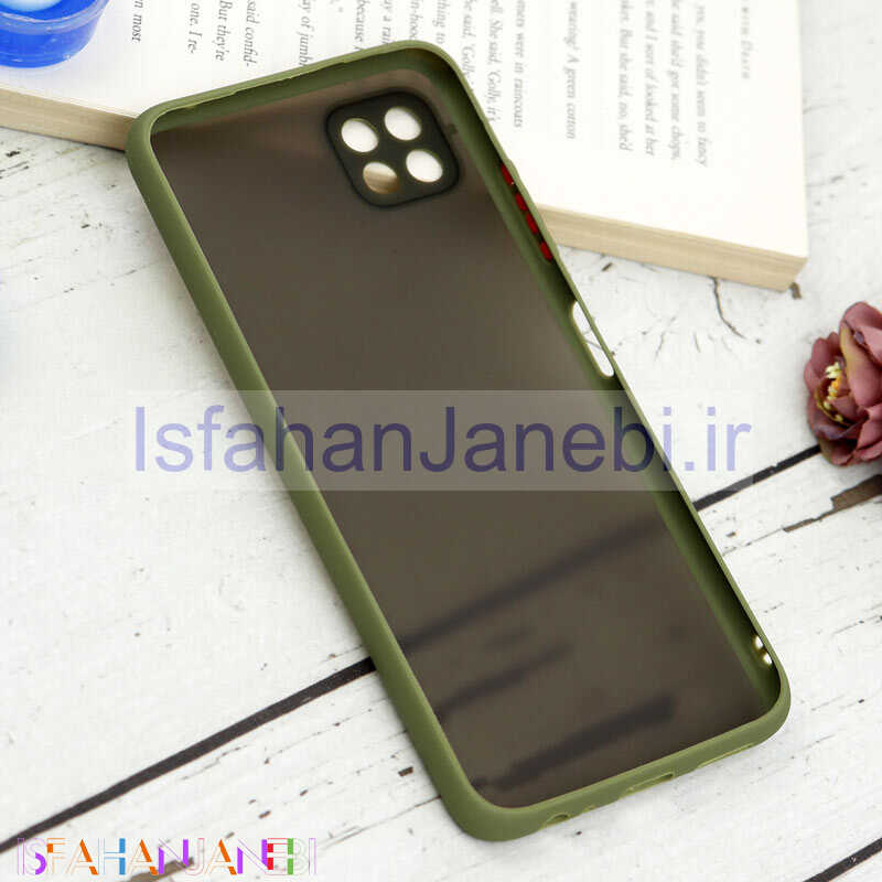 اصفهان جانبی-قاب PC مات محافظ لنز دار Samsung Galaxy A22 5G سبز