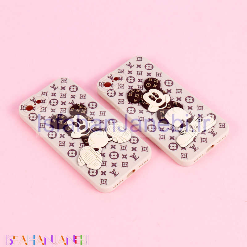 اصفهان جانبی-قاب میکی موس برجسته LV محافظ لنزدار iPhone 7 / 8