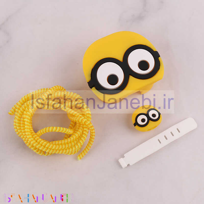 اصفهان جانبی-ست محافظ کابل و کلگی شارژر سیلیکونی آیفون طرح مینیون