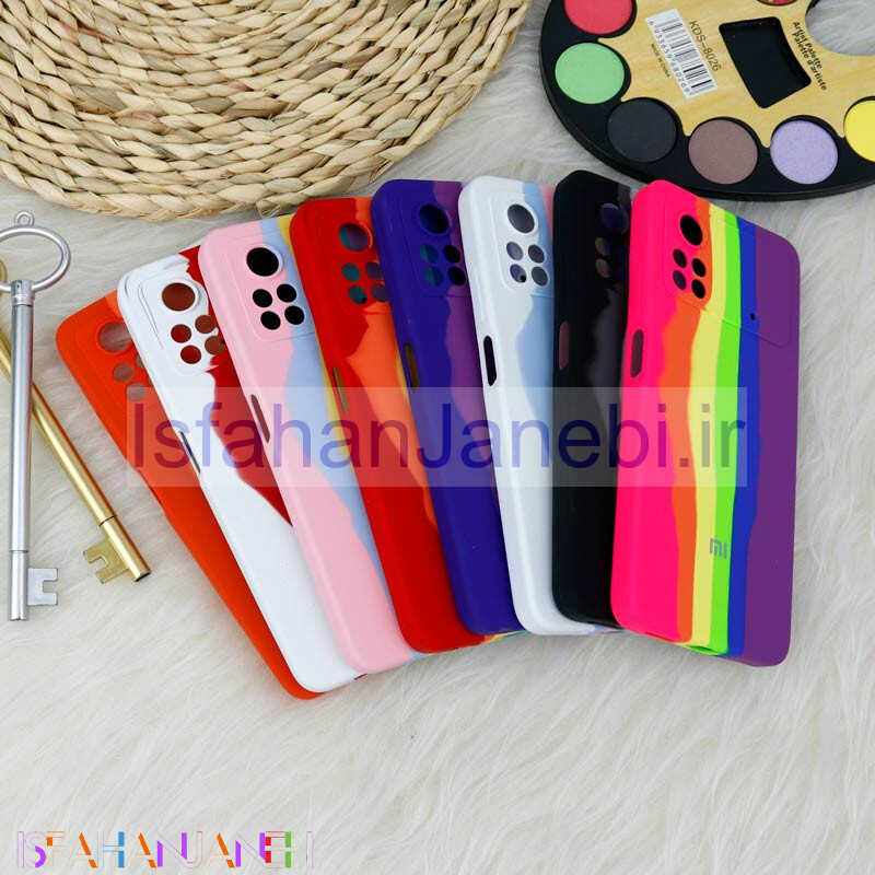 اصفهان جانبی-قاب سیلیکونی اورجینال رنگین کمانی محافظ لنزدار Xiaomi Poco X4 Pro 5G