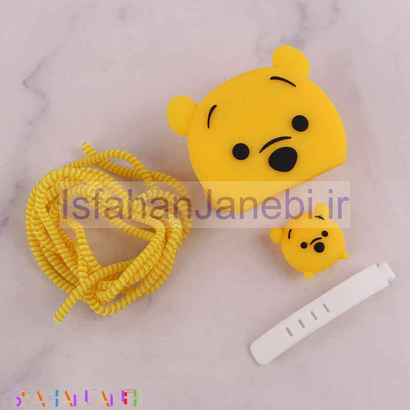 اصفهان جانبی-ست محافظ کابل و کلگی شارژر سیلیکونی آیفون طرح پو