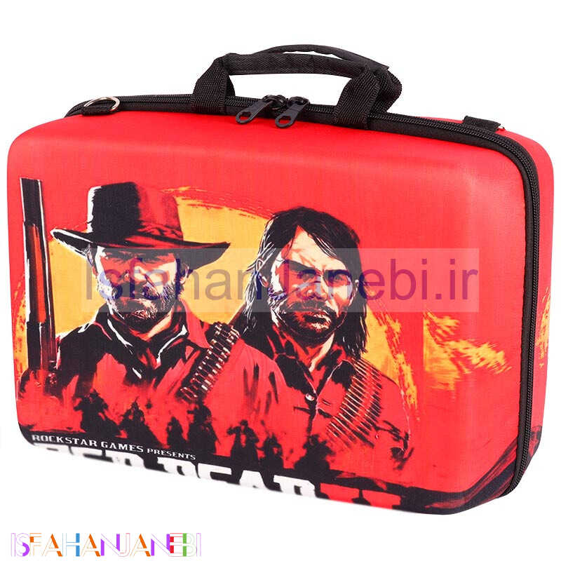 اصفهان جانبی-کیف کنسول بازی PS5 Slim طرح Red Dead Redemption 2 کد 3