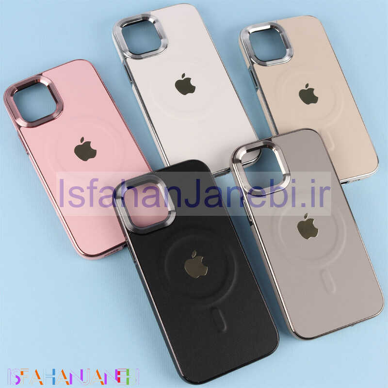 اصفهان جانبی-قاب چرمی مگ سیف آیفون iPhone 12 / 12 Pro دور لنز براق