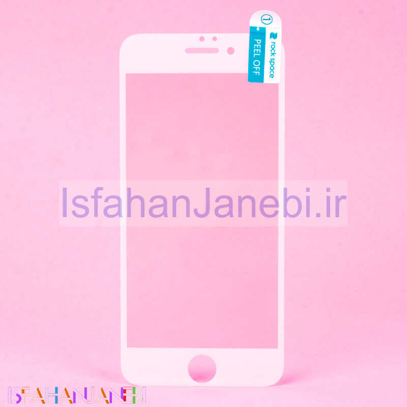 اصفهان جانبی-گلس Rock Space آیفون iPhone 6 / 6s سفید + 2 عدد برچسب پشت