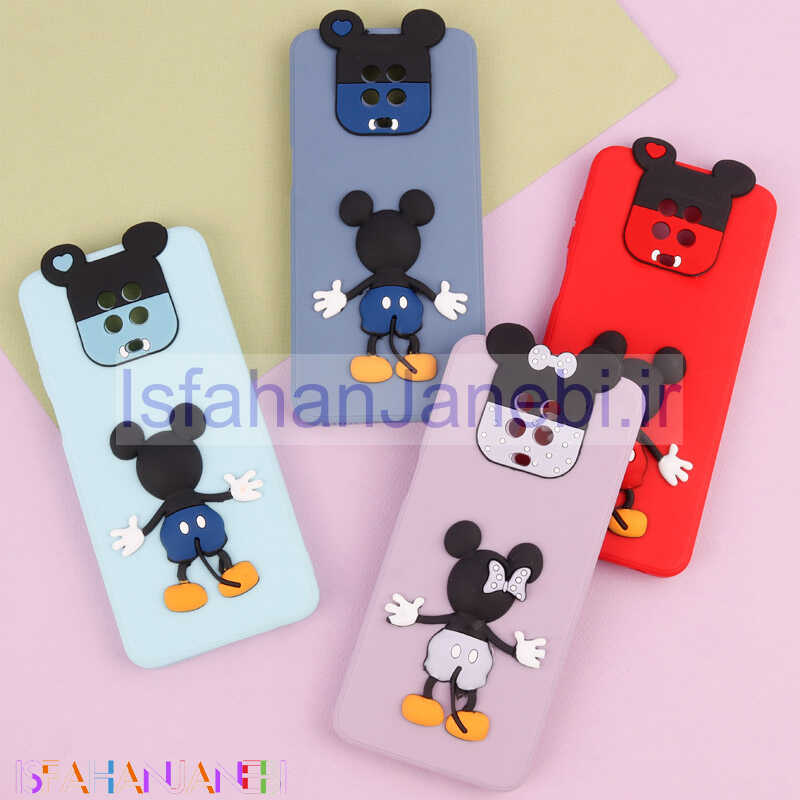 اصفهان جانبی-قاب عروسکی برجسته میکی موس و مینی موس محافظ لنزدار Xiaomi Redmi Note 9 Pro