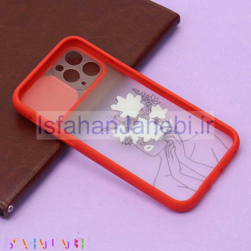 اصفهان جانبی-قاب محافظ لنز دار کشویی طرحدار قرمز iPhone 11 Pro