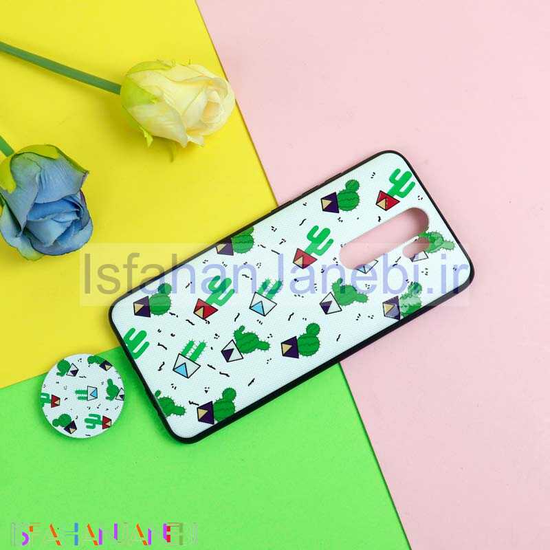 اصفهان جانبی-قاب فانتزی برجسته + پاپ سوکت طرح کاکتوس شیائومی Redmi Note 8 Pro سری D
