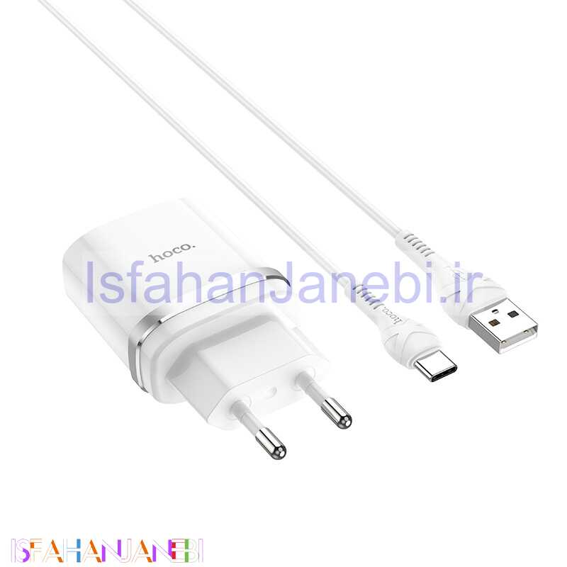 اصفهان جانبی-شارژر دیواری فست شارژ Hoco C12Q QC3 18W + کابل Type-C (گارانتی 12 ماهه)