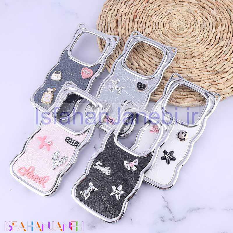 اصفهان جانبی-قاب چرمی موج دار شیائومی Redmi Note 14 Pro 4G برجسته گوش دار