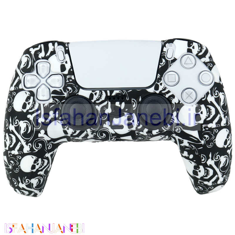 اصفهان جانبی-روکش دسته بازی PS5 طرح اسکلت زمینه سفید مشکی