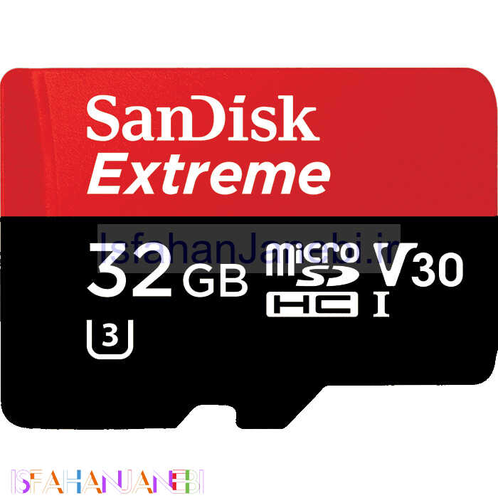 اصفهان جانبی-رم میکرو 32 گیگ سن دیسک SanDisk Extreme PRO U3 95MB/s + خشاب