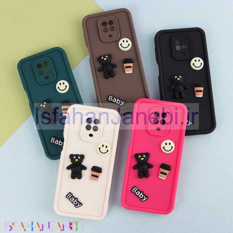 اصفهان جانبی-قاب سیلیکونی Fashion Case عروسک برجسته ریز محافظ لنزدار Xiaomi Redmi Note 9s / Note 9 Pro / Note 10 Lite