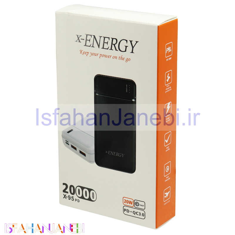 اصفهان جانبی-پاور بانک فست شارژ 20000 ایکس انرژی X-Energy X-95 QC3 PD 20W