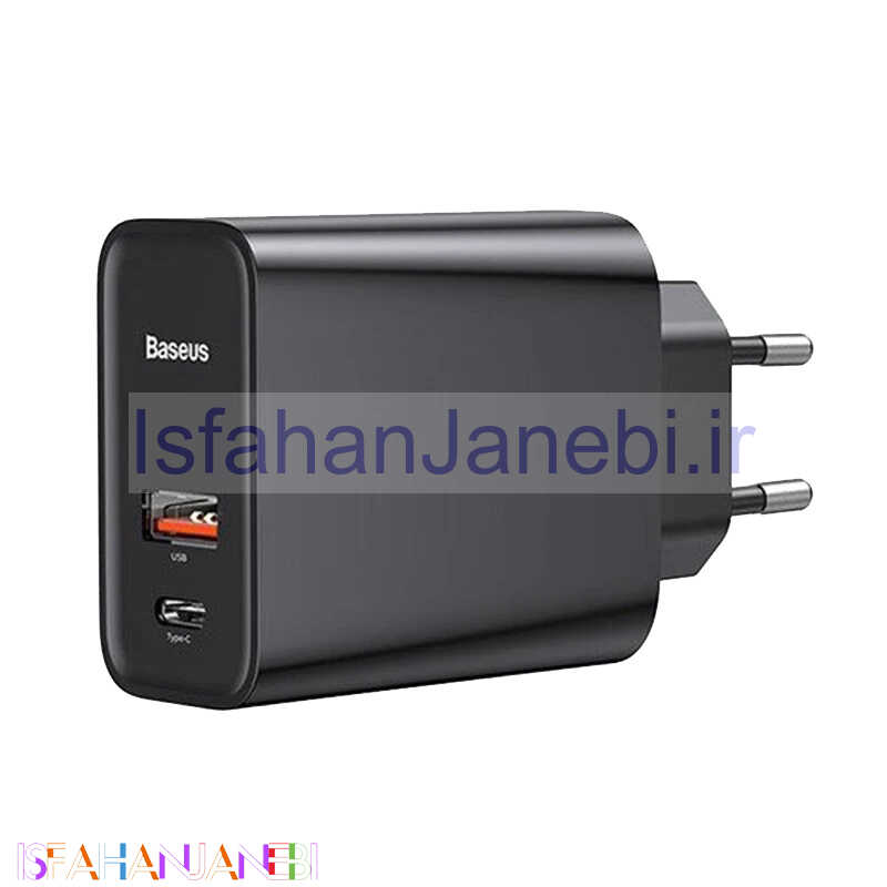 اصفهان جانبی-کلگی فست شارژ Baseus CCFS-C01 2Port 5A QC3.0 PD 30W