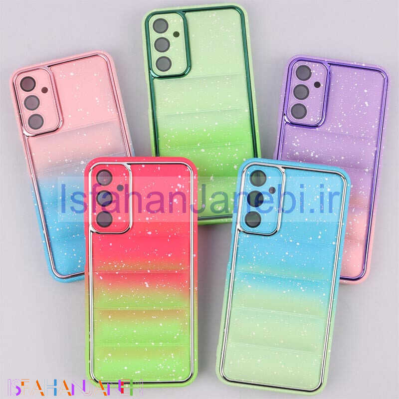 اصفهان جانبی-قاب پافر رینگی طرح برف محافظ لنزدار Samsung Galaxy A24 4G