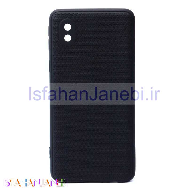 اصفهان جانبی-قاب ژله ای شطرنجی محافظ لنز دار Samsung A01 Core مشکی