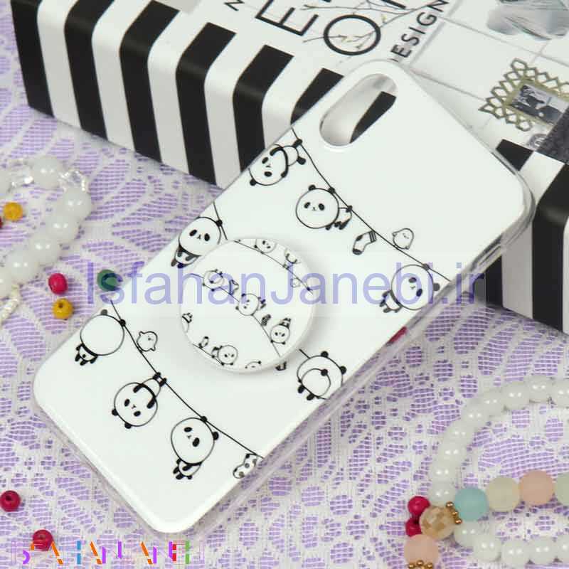 اصفهان جانبی-قاب سوپر IMD دور شفاف پاپ سوکت دار iPhone X/XS پاندا
