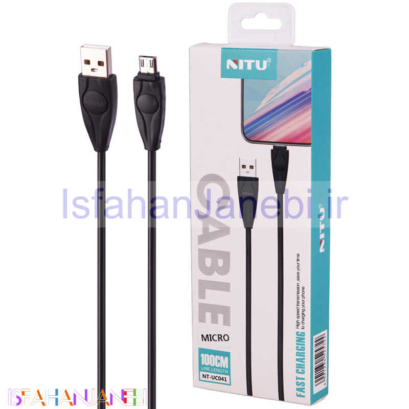 اصفهان جانبی-کابل میکرو یو اس بی فست شارژ Nitu NT-UC041 2.4A 1m